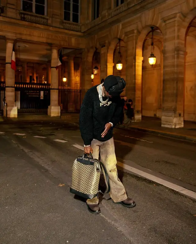 Lil Tjay outfit in Project X Paris, Bottega Veneta, and Goyard, 2024