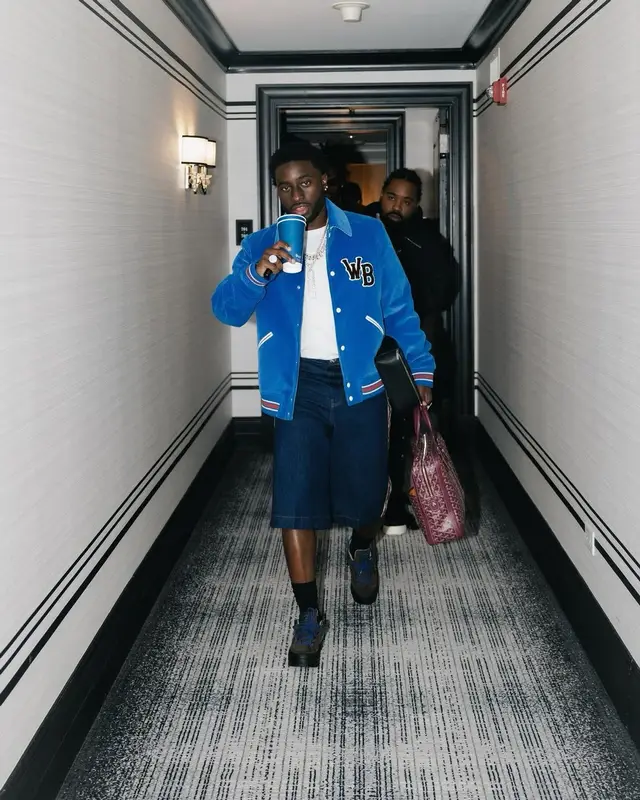Lil Dann outfit in Wales Bonner, Goyard, and Louis Vuitton, 2024