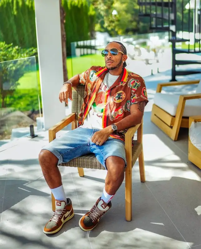 Ludacris outfit in Bode, Rhude, and Bottega Veneta, 2024
