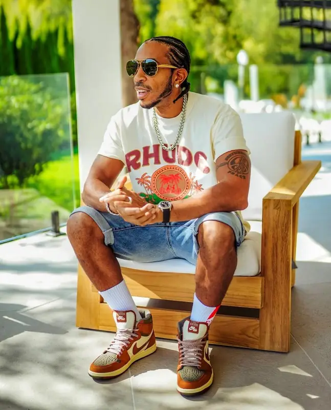 Ludacris outfit in Bode, Rhude, and Bottega Veneta, 2024