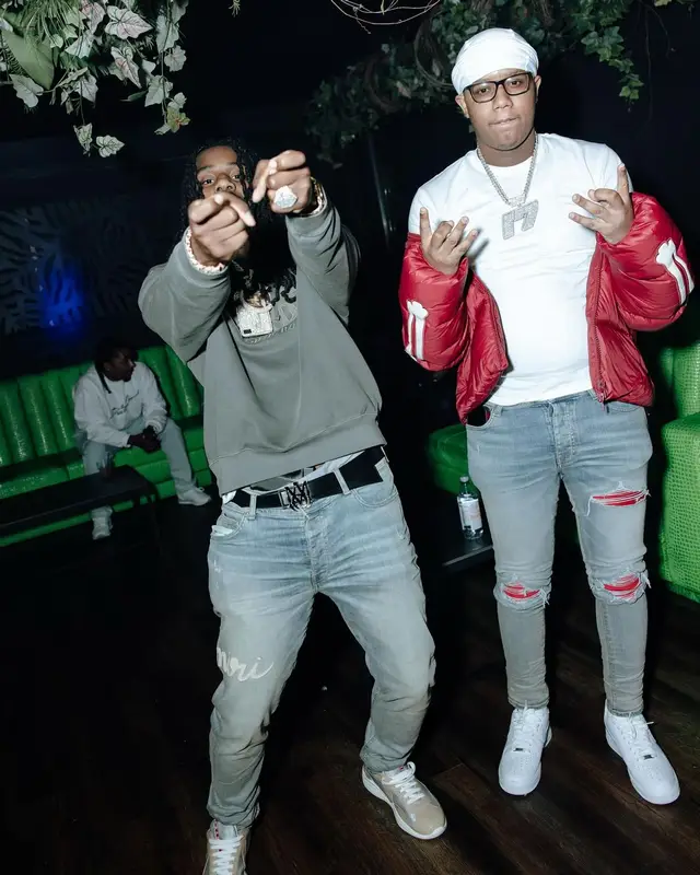 Polo G outfit in Prada and Amiri, 2024