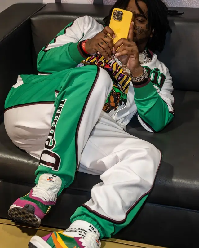 03 Greedo outfit in Denim Tears, Marni, and Cough Syrup, 2024