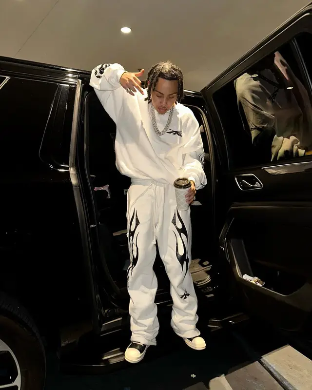 Stunna Gambino outfit in Hellstar and Rick Owens, 2024