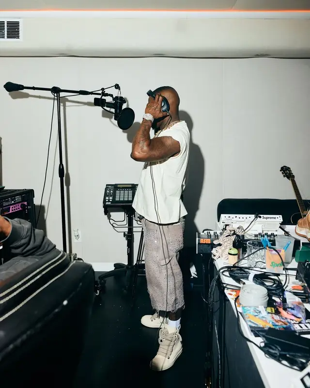 DaBaby outfit in Vertabrae, Rick Owens, and Prada, 2024
