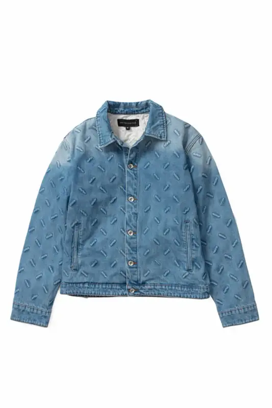 Who Decides War Blue Thread Plate Denim Jacket In Sky $700