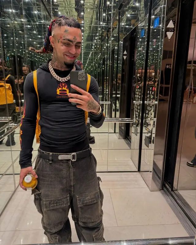 Lil Pump outfit in Balenciaga and Goyard, 2024