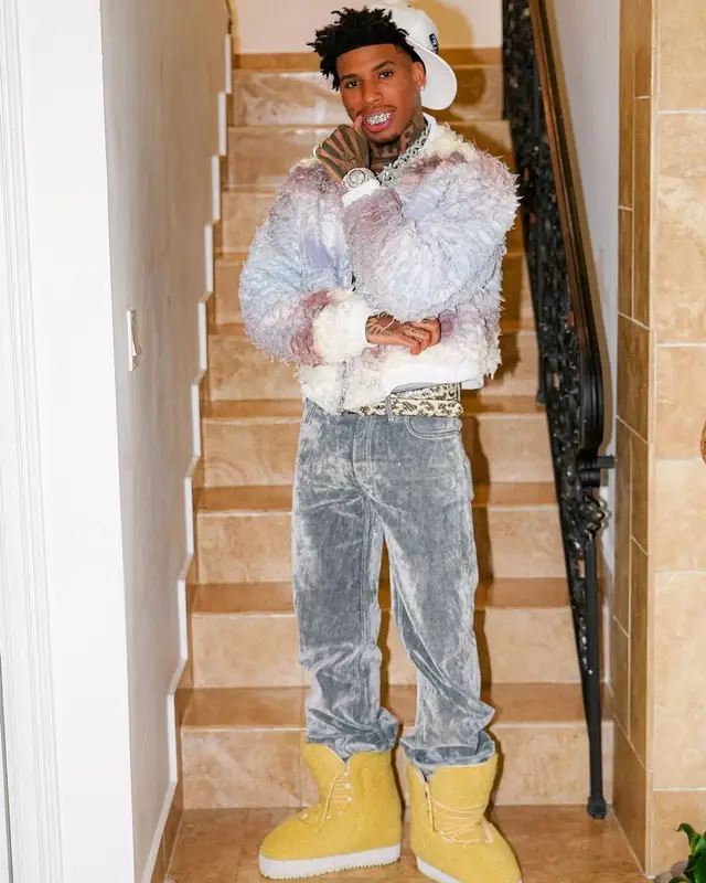 NLE Choppa outfit in Who Decides War, Casablanca, and Dolce & Gabbana, 2024