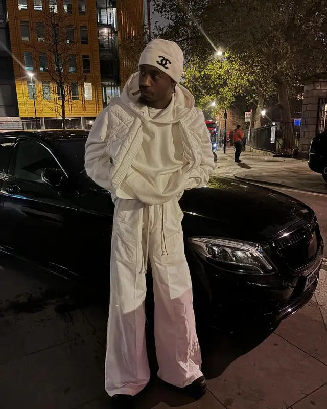 Lil Tjay outfit in Moncler, Chanel, and Rick Owens, 2024
