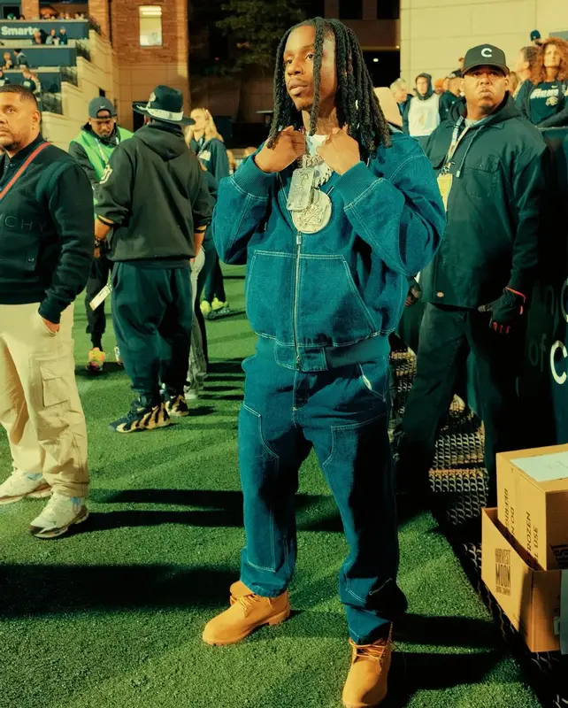 Polo G outfit in Dior and Timberland, 2024