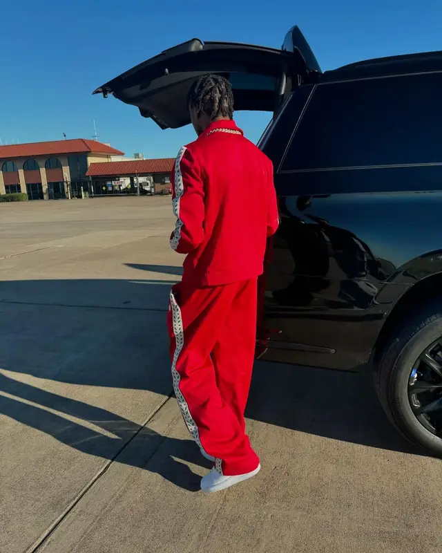 Lil Tjay outfit in Casablanca and Nike, 2024