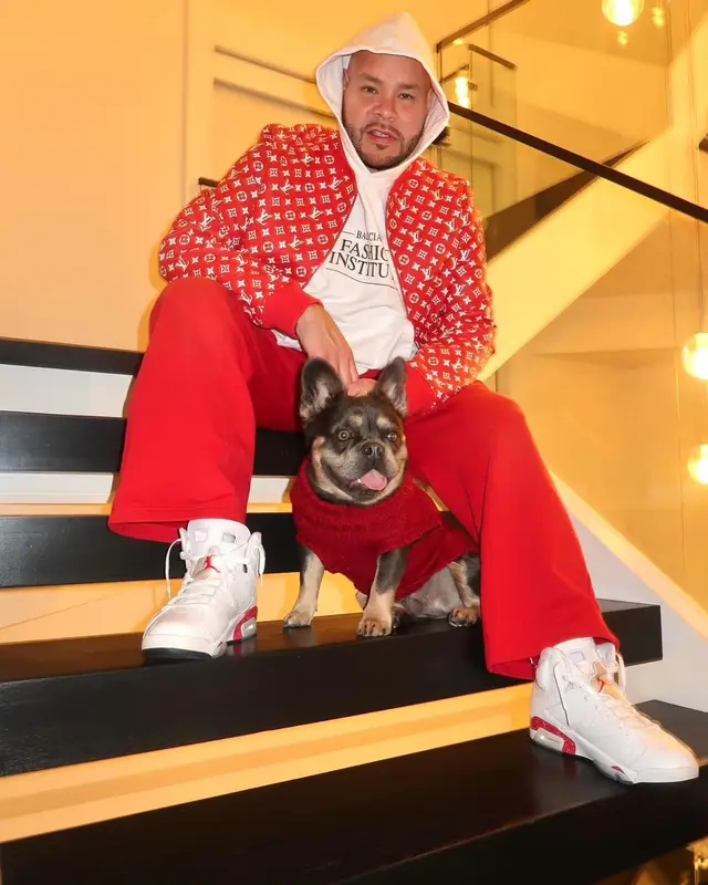Fat Joe outfit in Supreme, Balenciaga, and Louis Vuitton, 2024