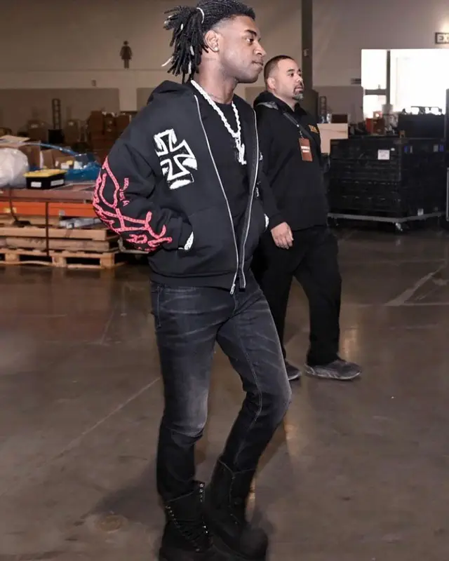 Ken Carson outfit in Ed Hardy, Balenciaga, and Chrome Hearts, 2024