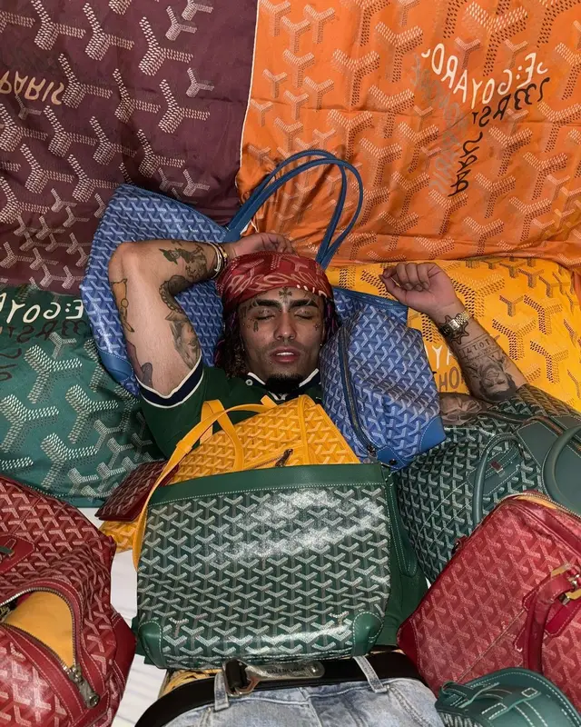 Lil Pump outfit in Balenciaga and Goyard, 2024