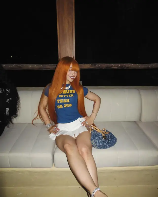 Ice Spice outfit in Omighty and Louis Vuitton, 2024