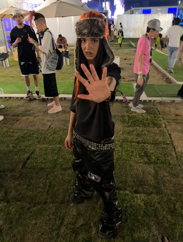 Dina Ayada outfit in Balenciaga, Aguv4ro Studio, and Crocs, 2024