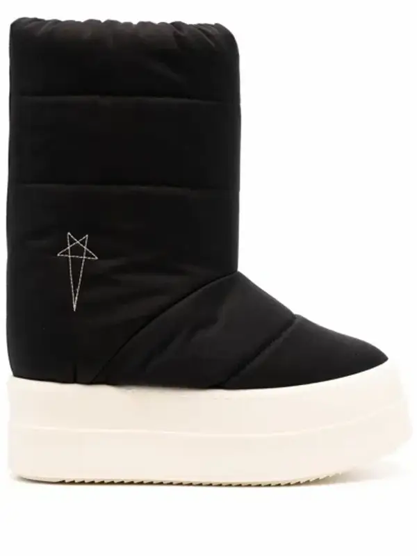 Rick Owens 65mm Double-pumper Boots In 981 Black/pearl/milk $1042