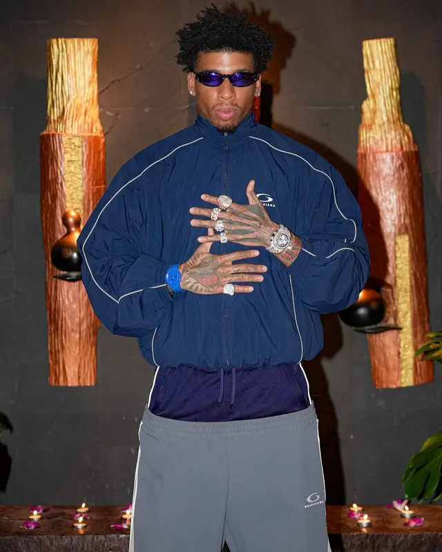 NLE Choppa outfit in Balenciaga and Hublot, 2024