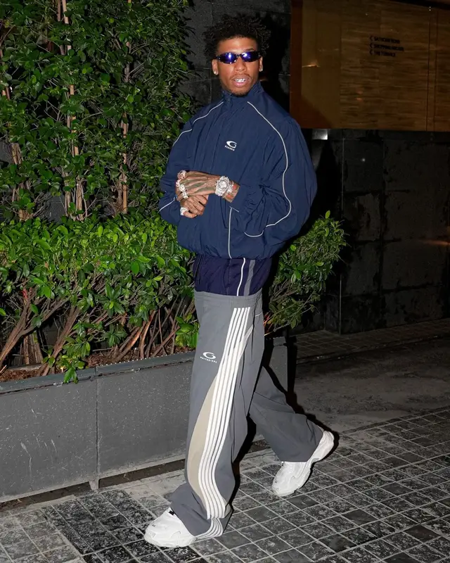 NLE Choppa outfit in Balenciaga and Hublot, 2024