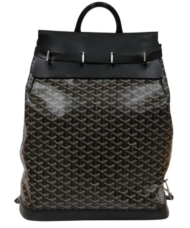 Goyard Steamer PM Backpack Black Leather Travel Carry On Weekend Shoulder Strap $4975