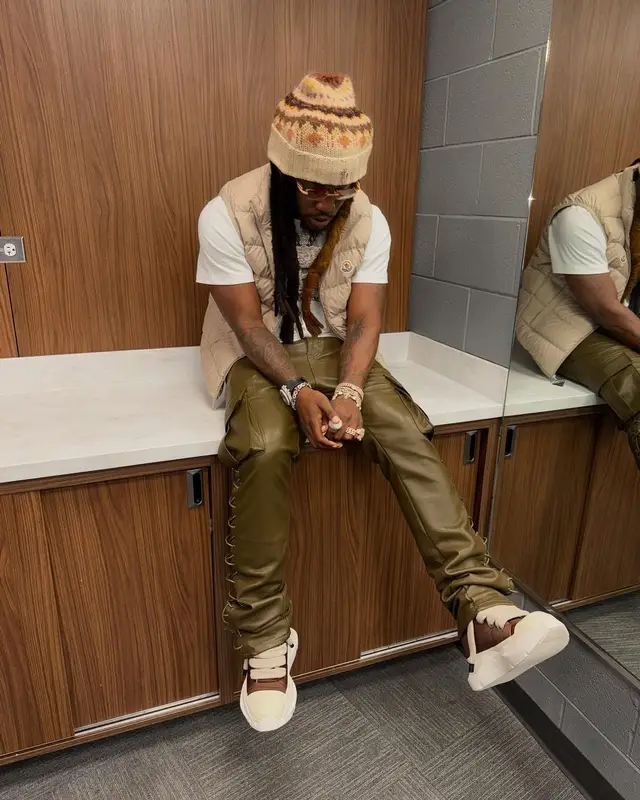 Hot Boii outfit in Valabasas, Rick Owens, and Moncler, 2024