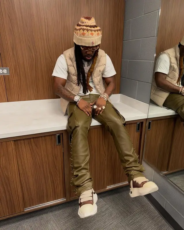 Hot Boii outfit in Valabasas, Rick Owens, and Moncler, 2024