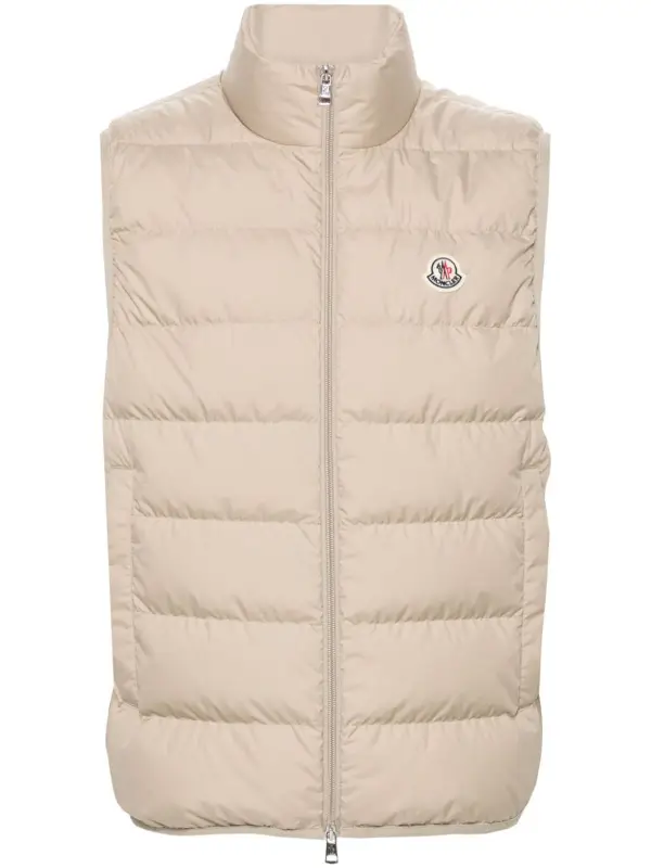 Moncler Contrin Down Vest In Beige $698