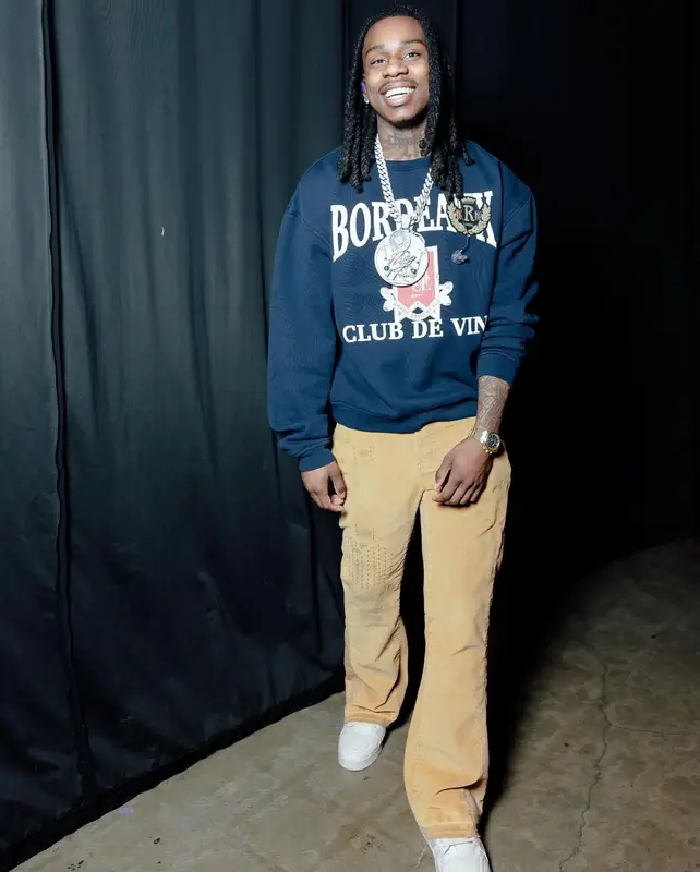 Polo G outfit in Rhude, Gallery Dept., and Louis Vuitton, 2024