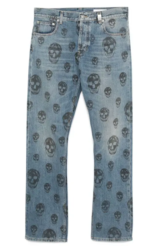 Alexander McQueen skull-print jeans $1260