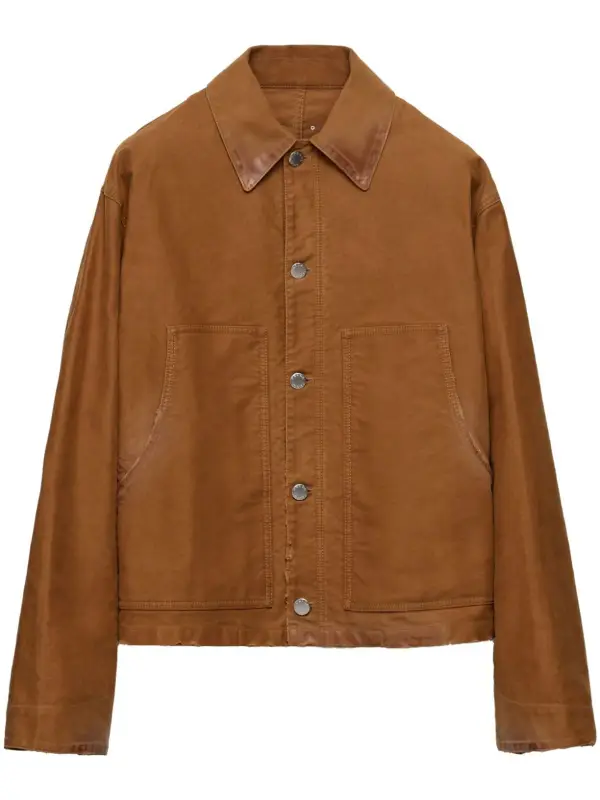 Prada Leather Jacket In F0ade Light Brown $2950