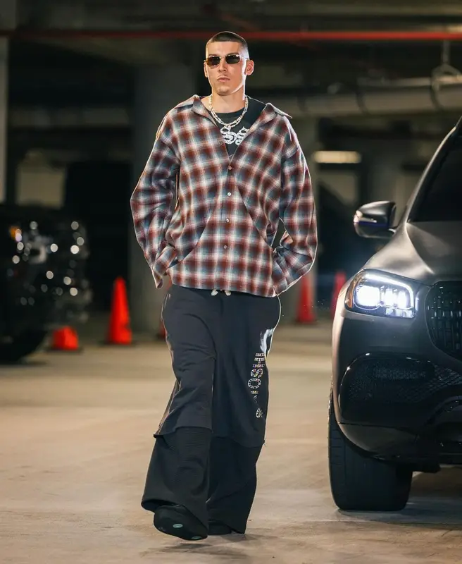 Tyler Herro outfit in Maison Margiela, Satoshi Nakamoto, and Nike, 2024