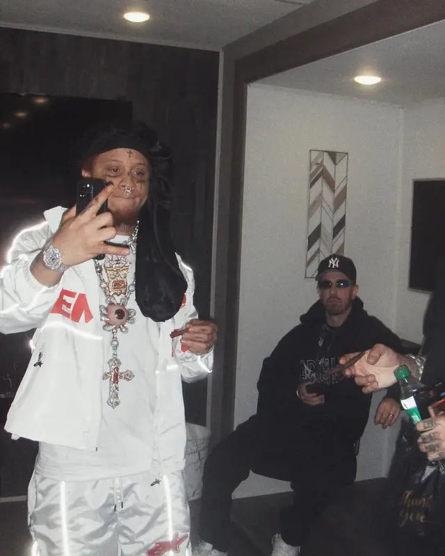Trippie Redd outfit in Eminent, Adidas, and AB Jewelers, 2024