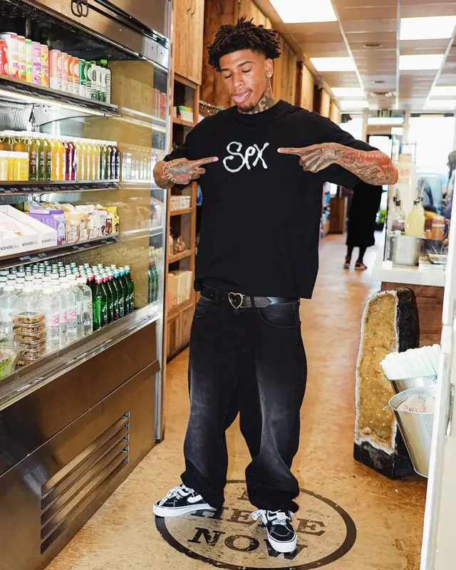 NLE Choppa outfit in Carne Bollente, Supreme, and The North Face, 2025