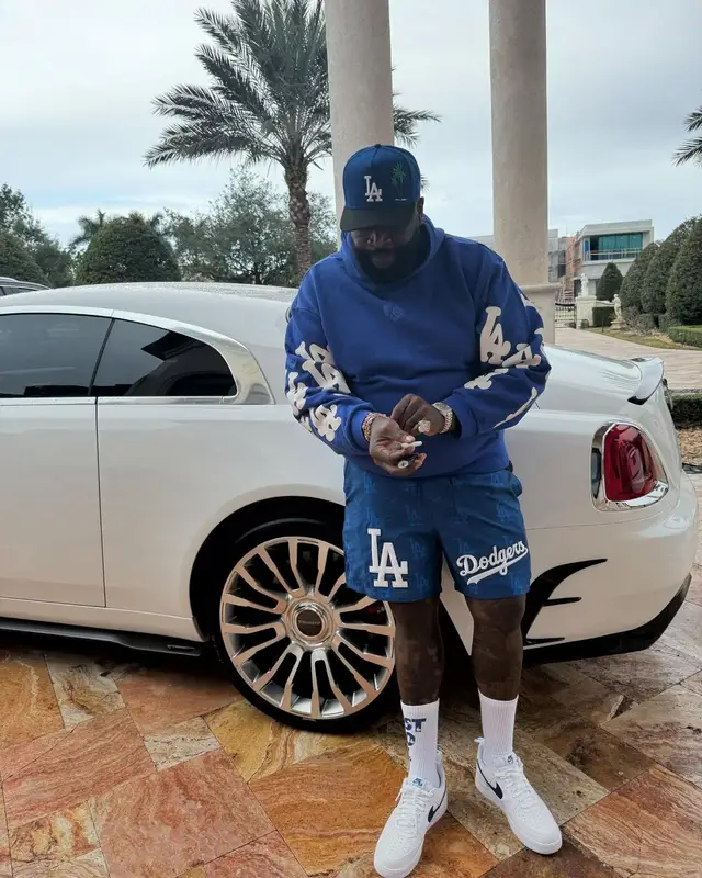 Rick Ross outfit in Pro Standard, New Era, and Nike, 2025