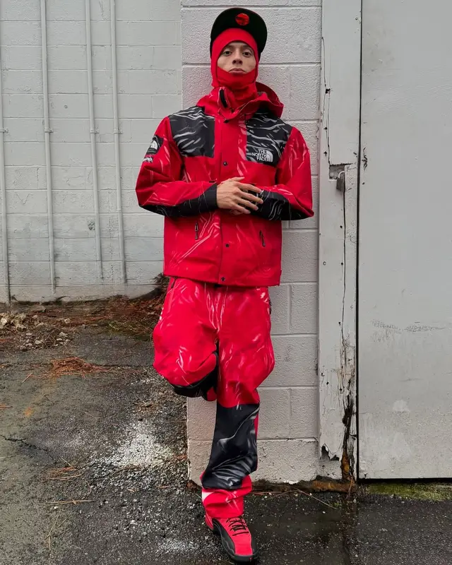 Central Cee outfit in Supreme, New Era, and Denim Tears, 2025