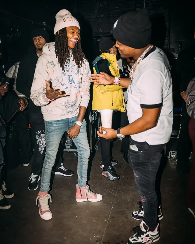 Babyfxce E outfit in BornxRaised, Amiri, and Louis Vuitton, 2025