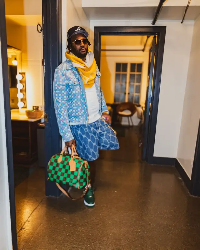 Peezy outfit in Nike, Louis Vuitton, and New Era, 2025