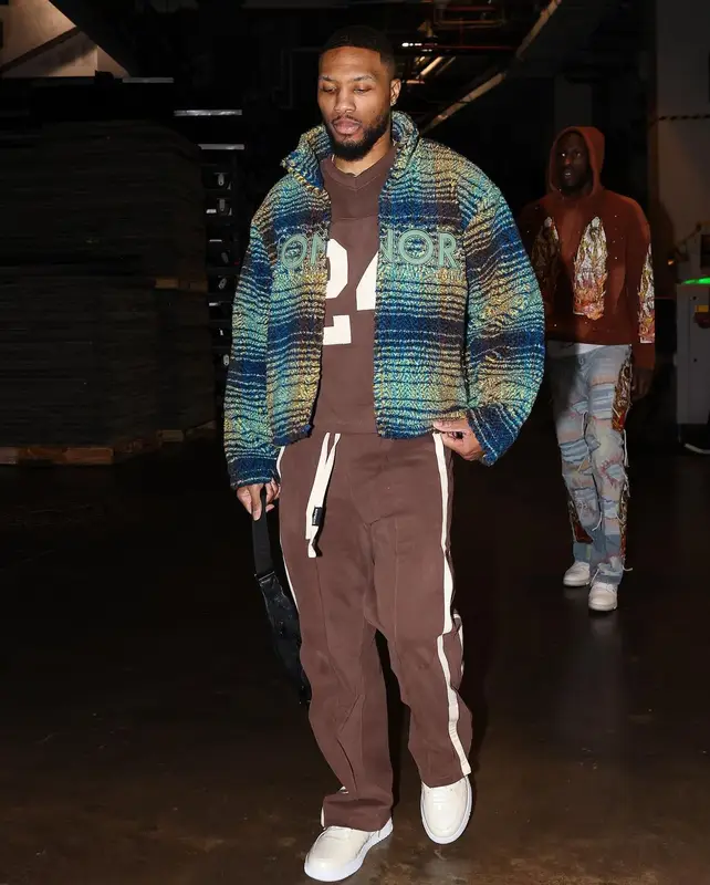 Damian Lillard outfit in Honor The Gift, Nahmias, and Louis Vuitton, 2025