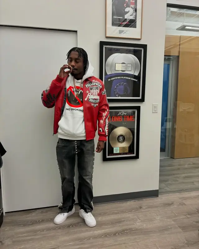 Lil Tjay outfit in Gallery Dept., Nike, and B.B. Simon, 2025