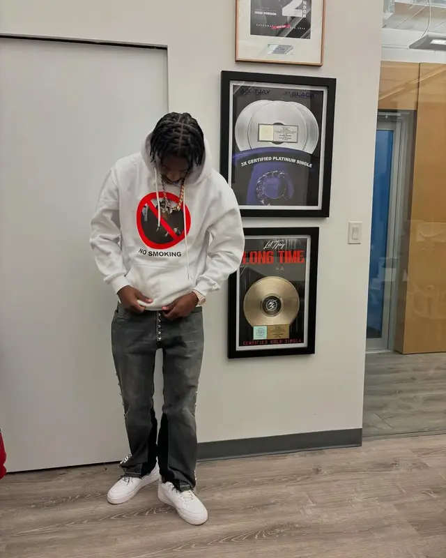 Lil Tjay outfit in Gallery Dept., Nike, and B.B. Simon, 2025