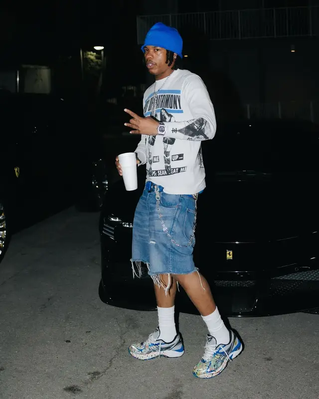 Lil Baby outfit in Enfants Riches Deprimes, Gallery Dept., and Asics, 2025