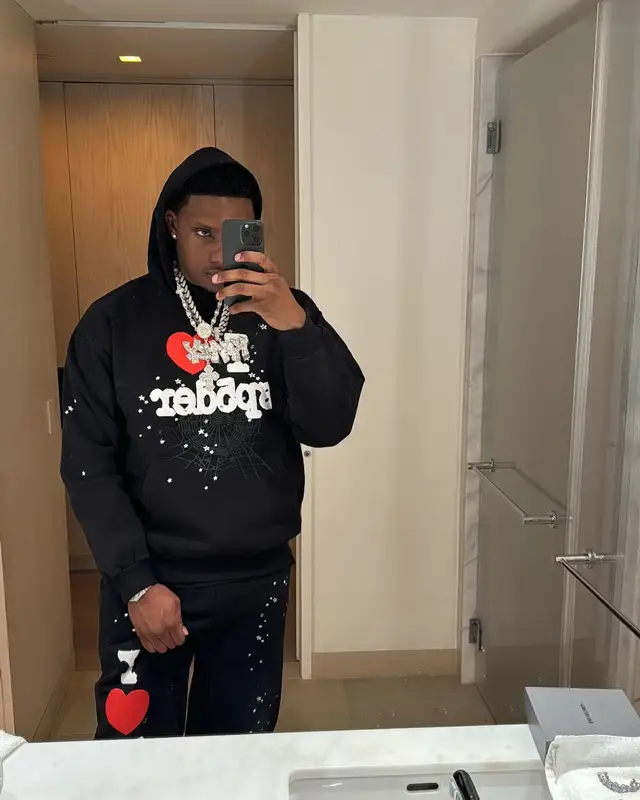 Rob49 outfit in Spider Worldwide and Nike, 2025