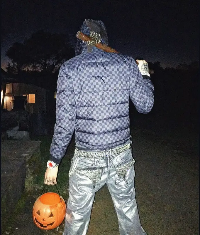 Sematary outfit in Louis Vuitton, Robins Jeans, and B.B. Simon, 2025