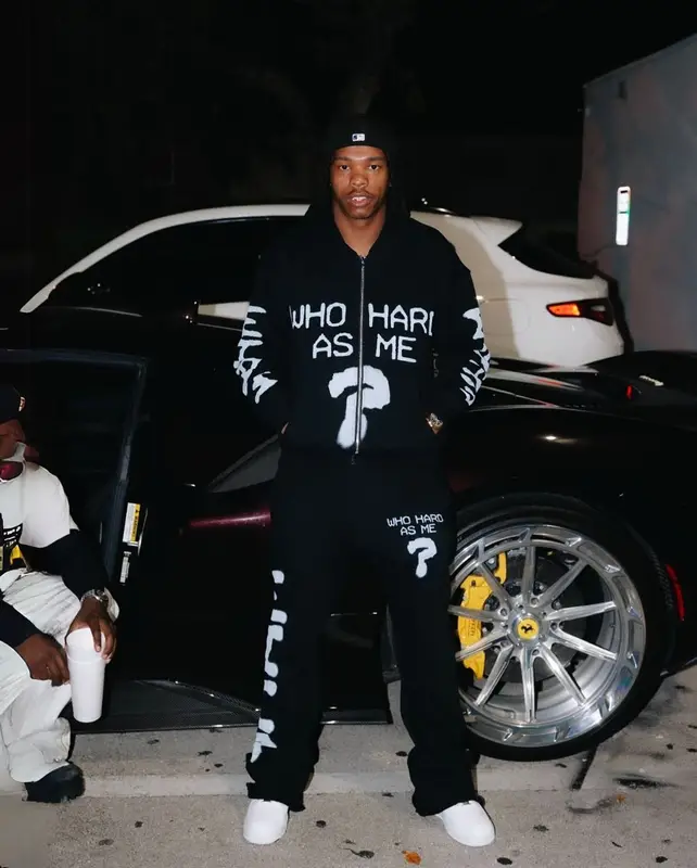 Lil Baby outfit in Lil Baby Merch, Nike, and New Era, 2025