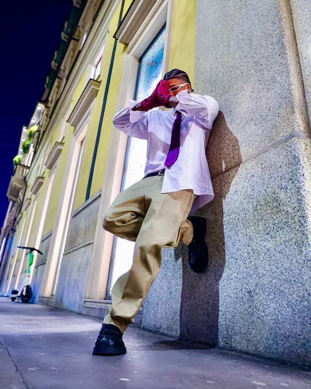 NLE Choppa outfit in Dior, Bottega Veneta, and Rick Owens, 2025