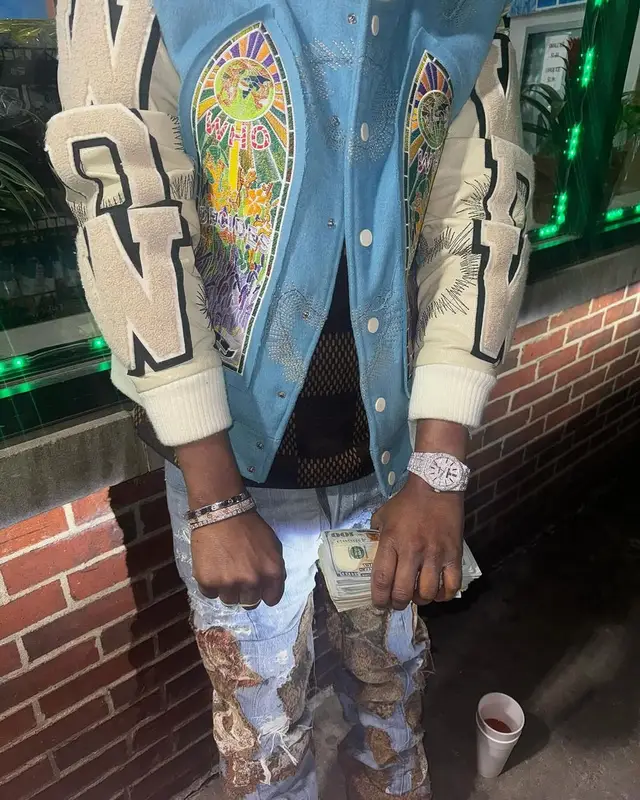 Baby Money outfit in Who Decides War, Louis Vuitton, and Timberland, 2025