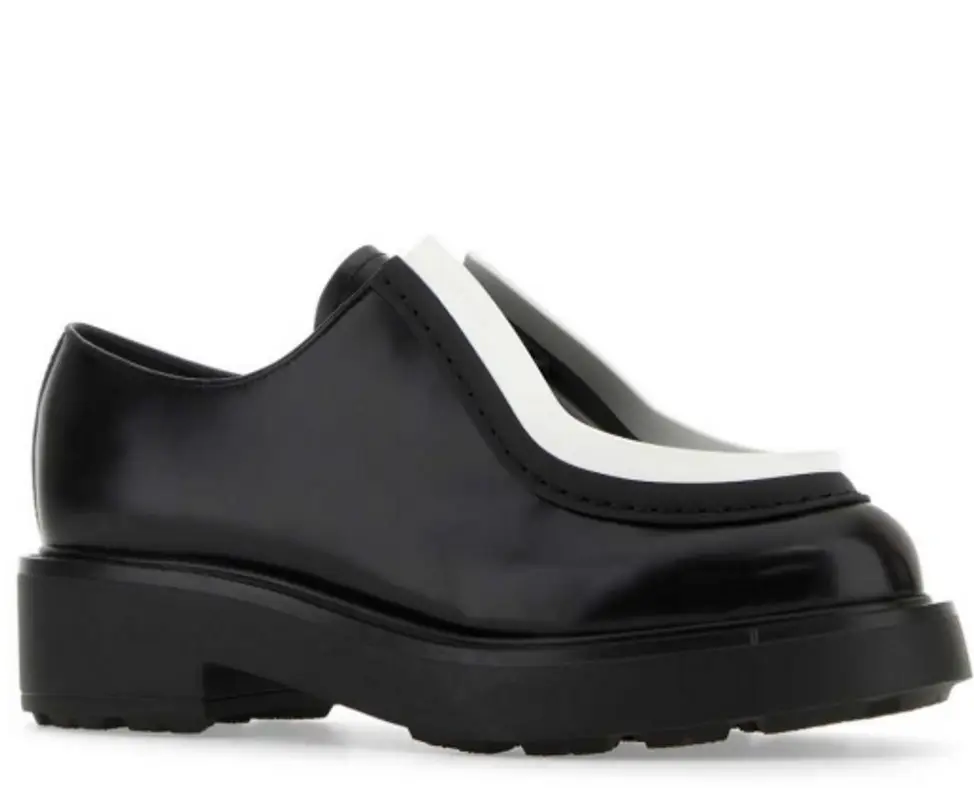 Prada Brushed Leather Lace-up Shoes In Black $1200