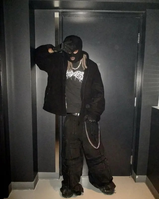 Destroy Lonely outfit in Balenciaga, Vetements, and Alpinestars, 2025