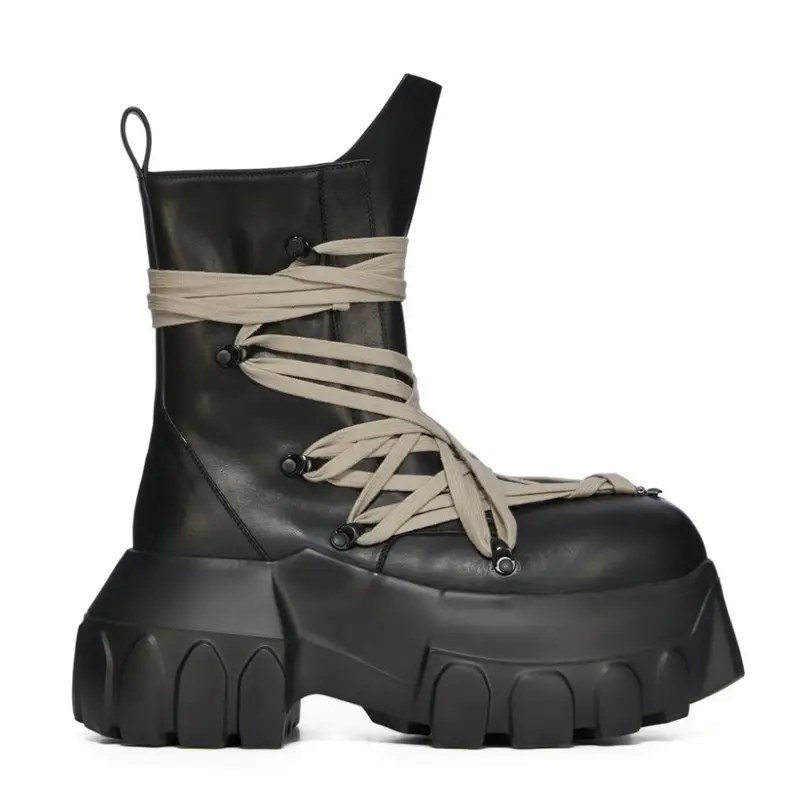 Rick Owens SS25 Hollywood Megalace Tractor Boots $2150