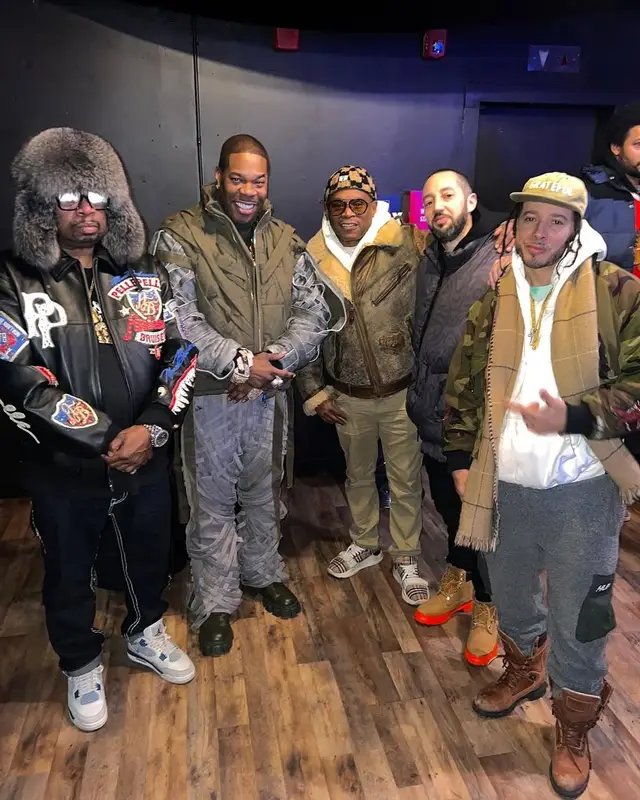 Busta Rhymes outfit in Who Decides War, Louis Vuitton, and Prada, 2025