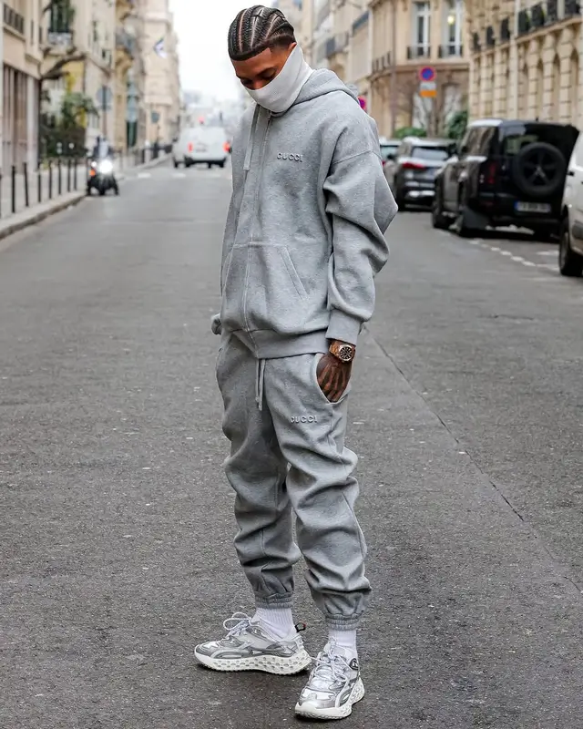 NLE Choppa outfit in Gucci and Rolex, 2025